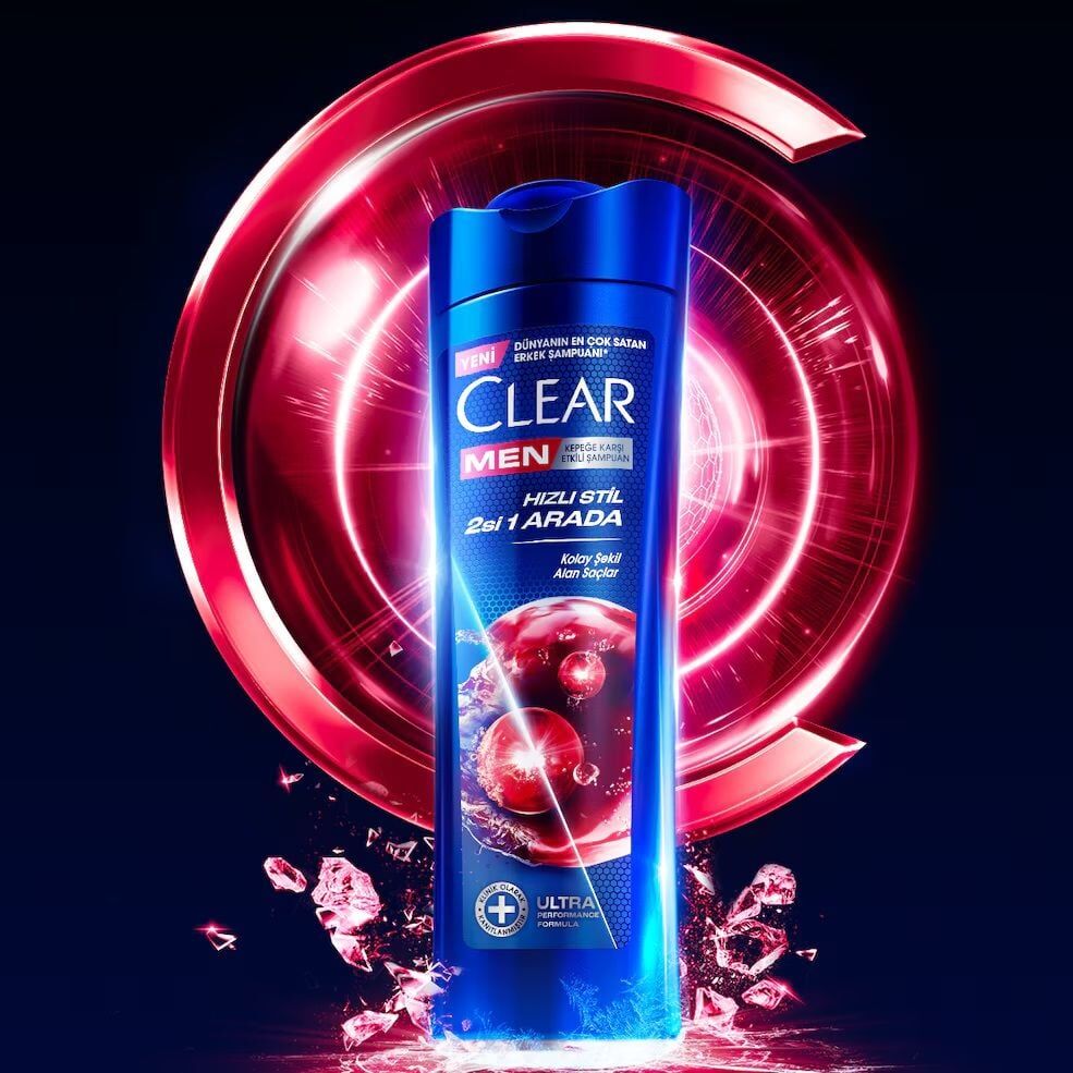 CLEAR MEN ŞAMPUAN 350ml Hızlı Stil 2'si Bir Arada