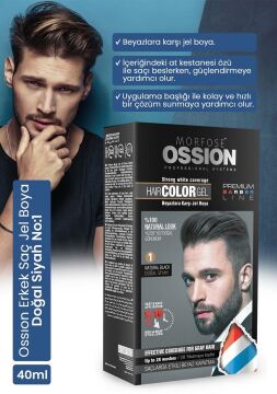 OSSION MEN JEL SAÇ BOYASI NO:1 DOĞAL SİYAH 40ml