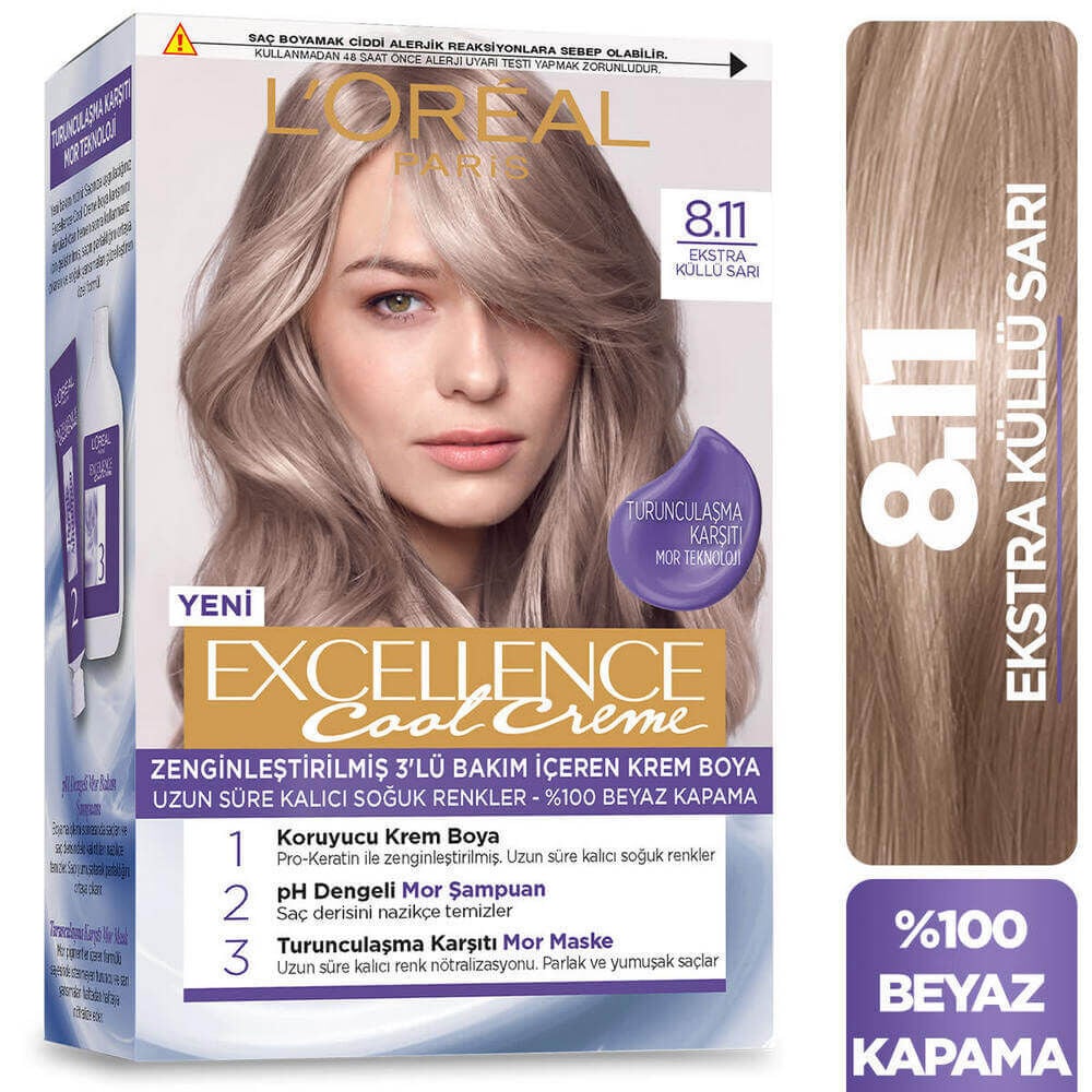 LOREAL EXCELLENCE SET SAÇ BOYASI COOL CREME 8.11