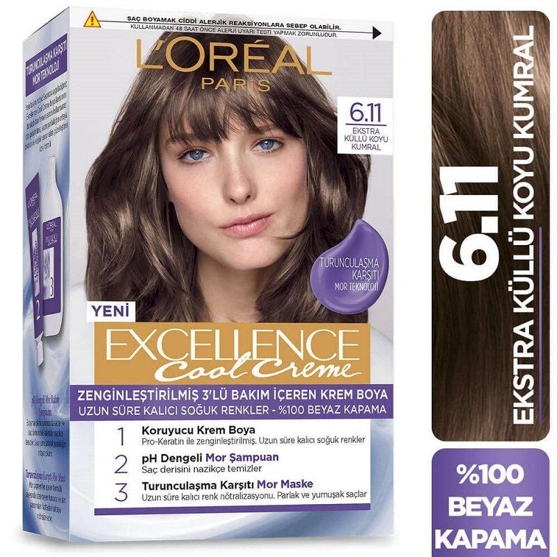 LOREAL EXCELLENCE SET SAÇ BOYASI COOL CREME 6.11
