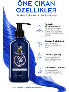 RADICAL COLOR SAÇ BOYASI 250ml Elektrik Mavi