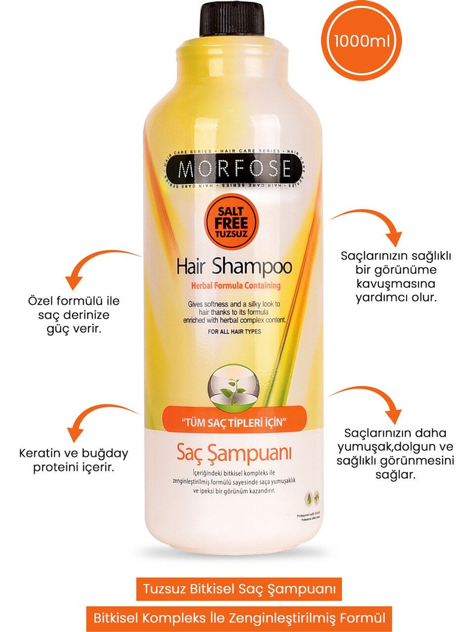 MORFOSE ŞAMPUAN 1000ml TUZSUZ