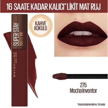 MAYBELLINE RUJ SUPER STAY MATTE INK 275 Mocha Inve