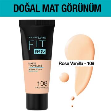 MAYBELLINE FONDOTEN FIT ME MATTE 108 Rose Vanilla