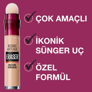 MAYBELLINE ERASER CONCEALER KAPATICI 121LıghtHoney