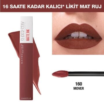 MAYBELLINE RUJ SUPER STAY MATTE INK 160 Mover
