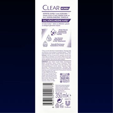 CLEAR WOMEN ŞAMPUAN 350ml Saç Dökülmesine Karşı
