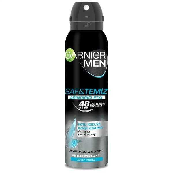 GARNIER MEN DEODORANT SAF&TEMİZ ALKOL İÇERMEZ