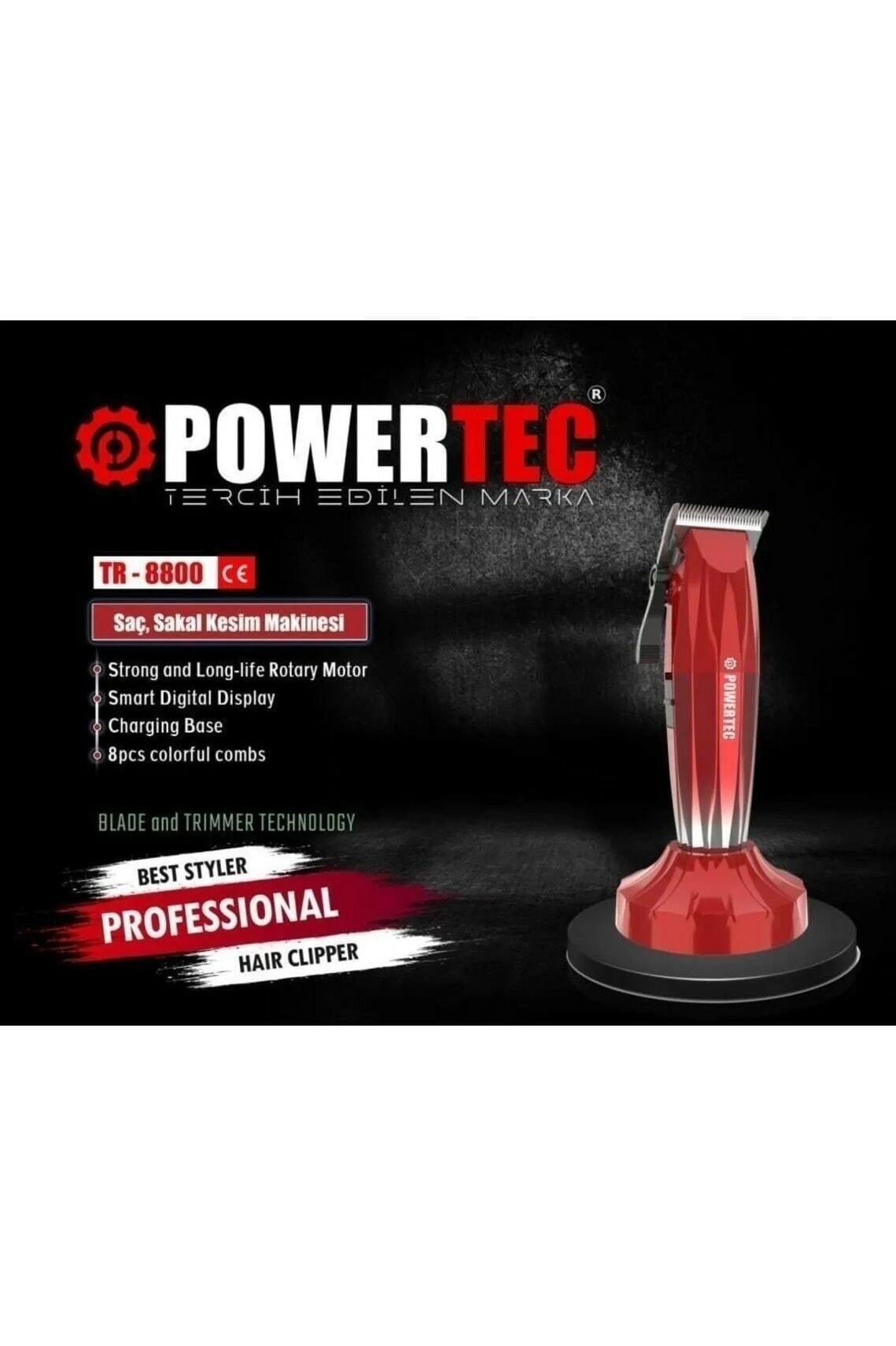 POWERTEC TR-8800 SAÇ SAKAL KESİM MAKİNASI