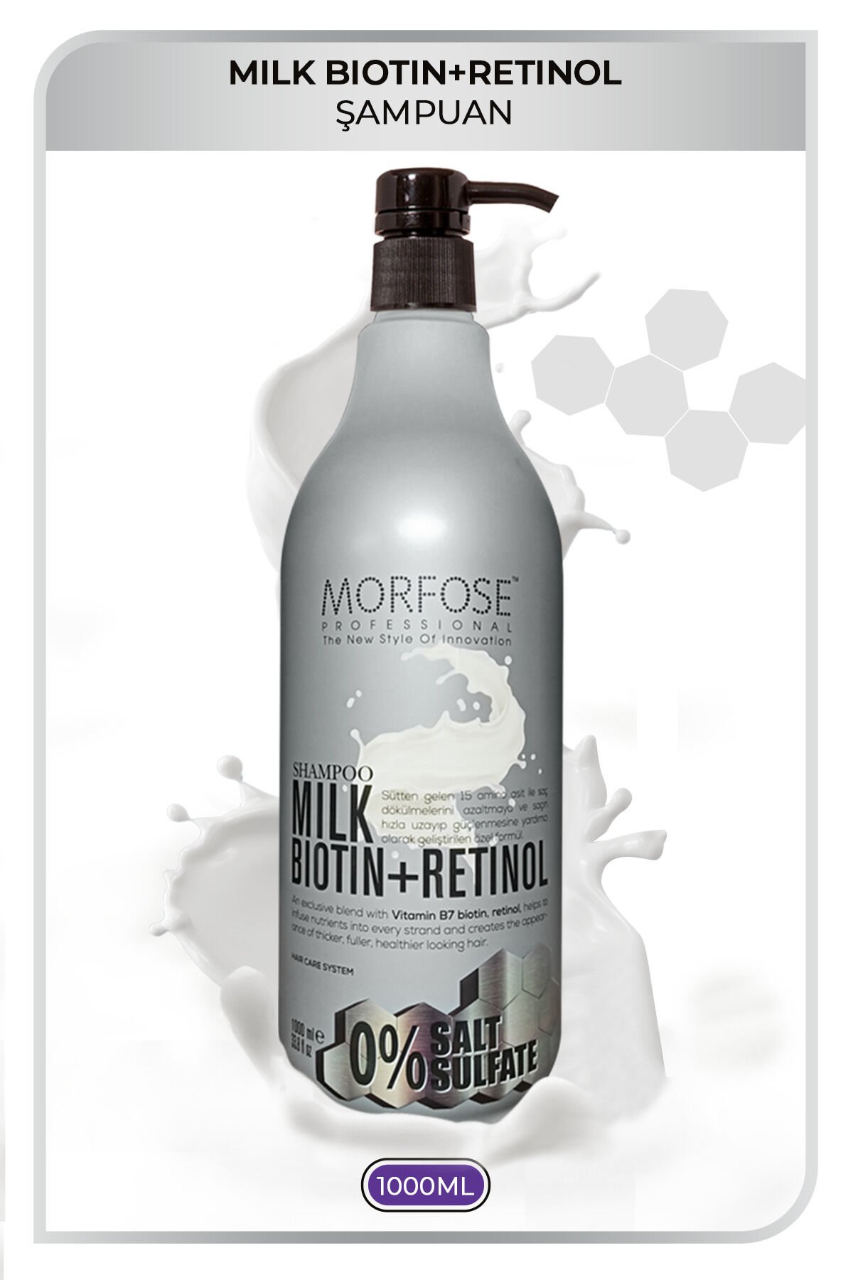 MORFOSE MILK BIOTIN+RETINOL ŞAMPUAN 1000ML