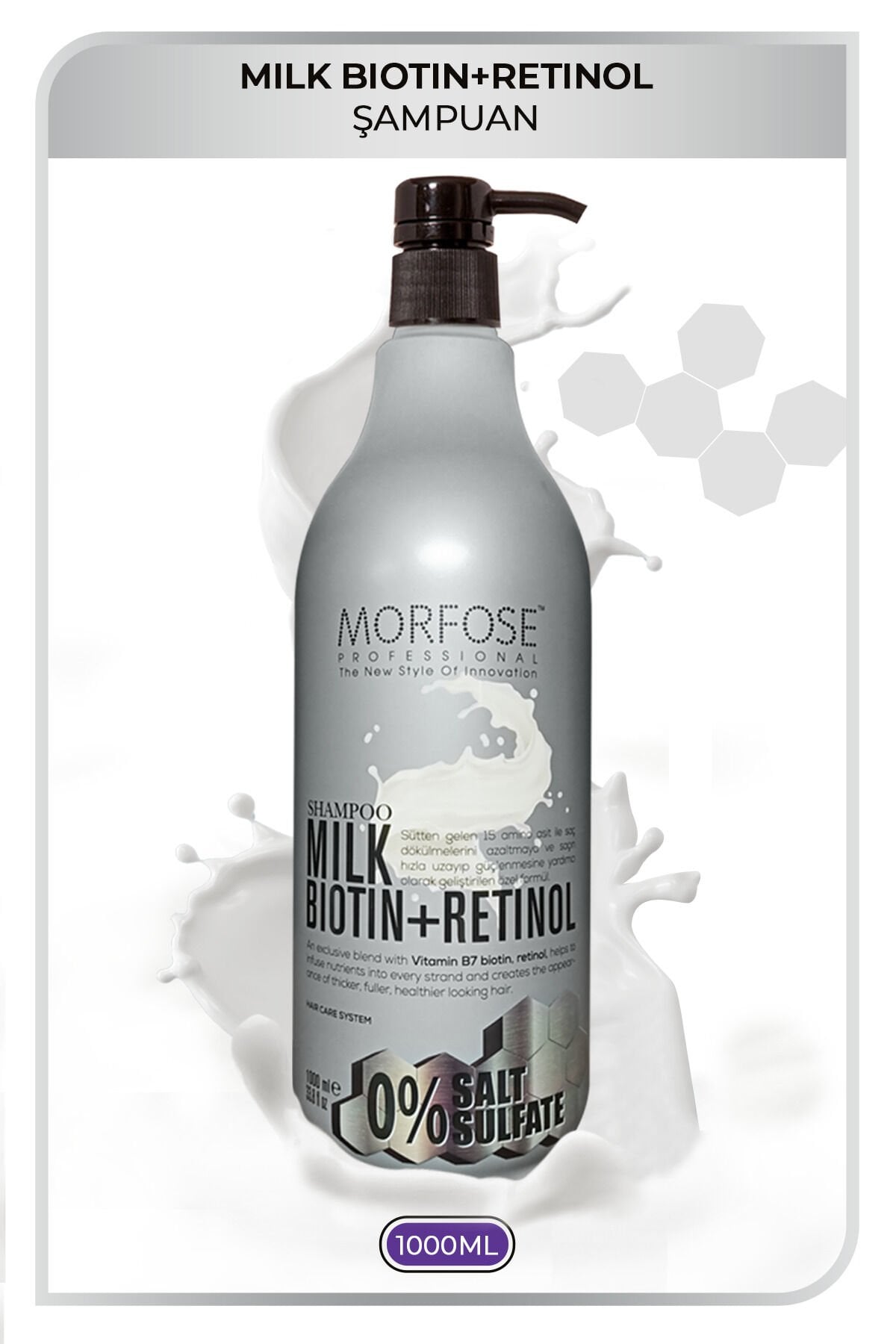 MORFOSE MILK BIOTIN+RETINOL ŞAMPUAN 1000ML