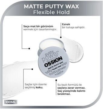 OSSION PUTTY MATTE WAX 100ml Flexible Hold