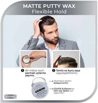 OSSION PUTTY MATTE WAX 100ml Flexible Hold