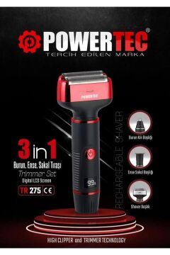 POWERTEC TR-275 3 IN 1 BURUN ENSE SAKAL MAKİNESİ