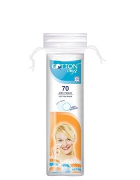 COTTON SOFT DİSK MAKYAJ TEMİZLEME PAMUĞU 70'Lİ