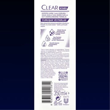 CLEAR WOMEN ŞAMPUAN 350ml Yumuşak Parlak
