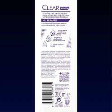CLEAR WOMEN ŞAMPUAN 350ml Kil Terapisi