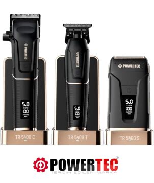 POWERTEC TR-5400 PROFESYONEL 3'LÜ SAÇ SAKAL GÜNLÜK MAKİNE SETİ