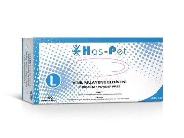 HAS-PET BEYAZ VİNİL ELDİVEN LARGE PUDRASIZ