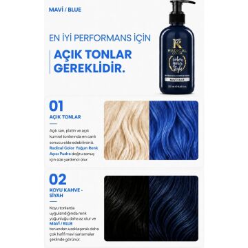 RADICAL COLOR SAÇ BOYASI 250ml BLUE/MAVİ