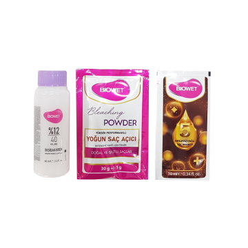 BİOWET SAÇ RENK AÇICI SET 60ml 40vol+30gr Toz