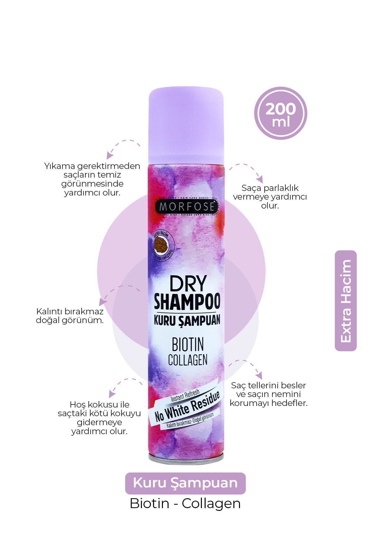 MORFOSE KURU ŞAMPUAN BIOTIN COLLAGEN EKSTRA HACİM 200ML