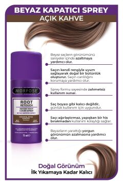 MORFOSE ROOT RETOUCH BEYAZ KAPATICI SPREY 75ML AÇIK KAHVE