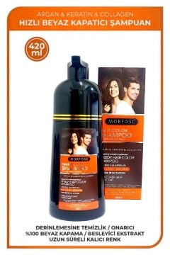MORFOSE HIZLI BEYAZ KAPATICI ŞAMPUAN 420ml Naturel Kahverengi