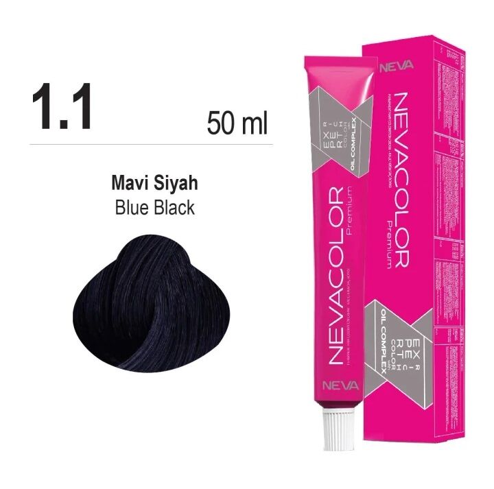NEVACOLOR SAÇ BOYASI 1.1 MAVİ SİYAH