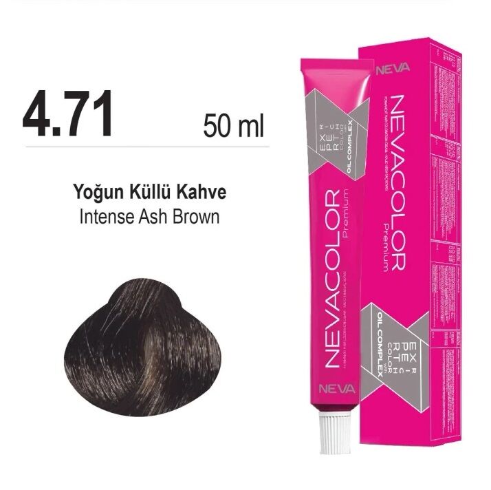 NEVACOLOR SAÇ BOYASI 4.71 YOĞUN KÜLLÜ KAHVE