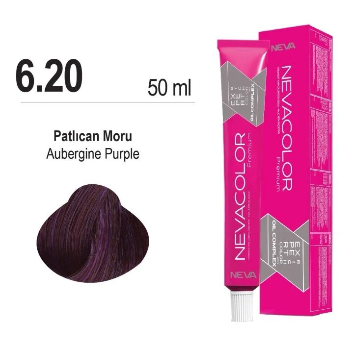 NEVACOLOR SAÇ BOYASI 6.20 PATLICAN MORU
