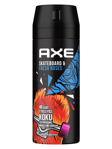 AXE DEODORANT SKATEBOARD & FRESH ROSES 150ml